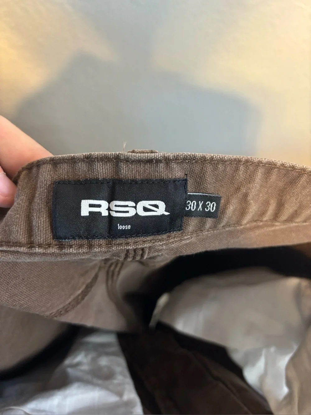 RSQ Loose Brown Pants Utility Carpenter Worker Relaxed 30x30